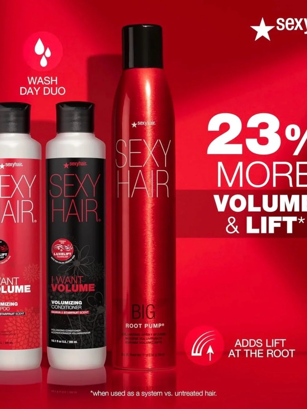 NEW SET of (3) THREE - SexyHair - Volumizing - Shampoo, Conditioner & Mousse